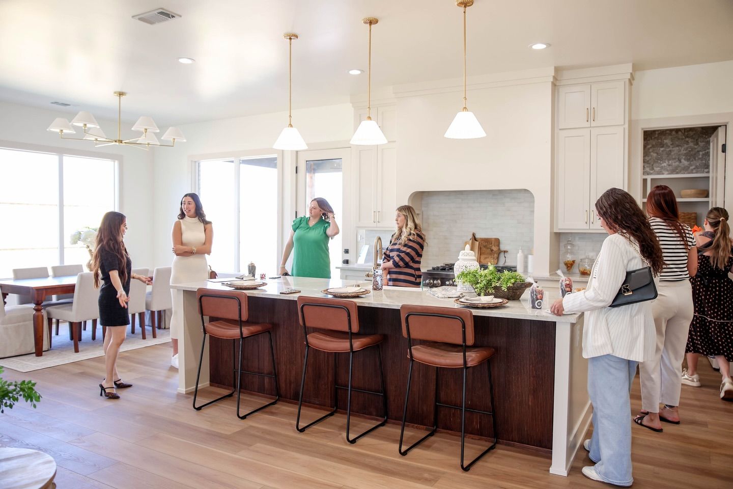A light-filled open great room inside a Lubbock home represented by Joline Marie.